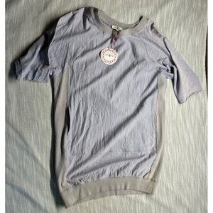 Umgee Short Sleeve Dress Size S Pockets  Washed Out Distressed Baseball Look